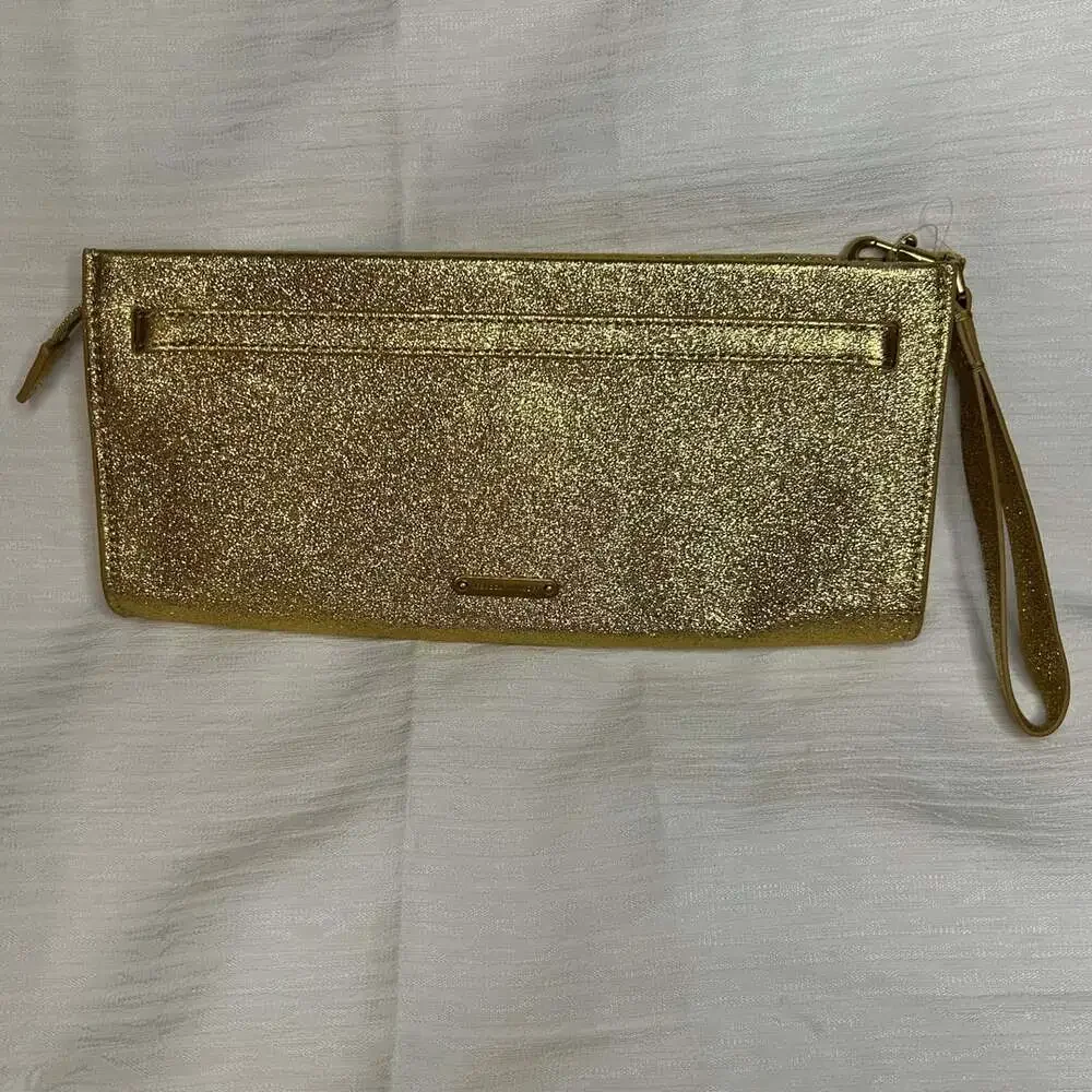 Rebecca Minkoff Glitter Clutch Gold